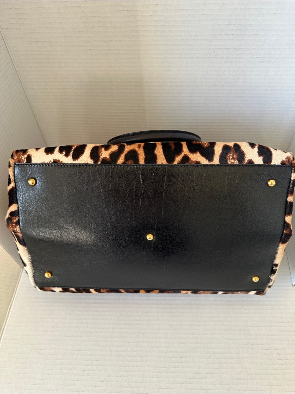 Authentic Dolce & Gabbana Large Miss Brigitte Calf Hair Bag Leopard Print - Picture 4 of 14